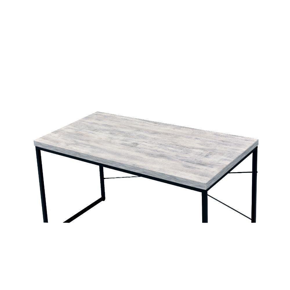 ACME Jurgen Desk, Antique White & Black FredCo