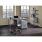 ACME Jurgen Desk, Faux Concrete & Silver FredCo