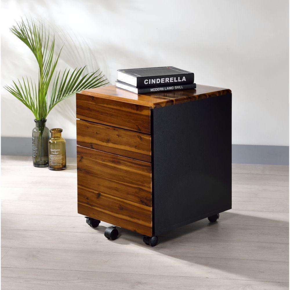 ACME Jurgen File Cabinet, Oak & Black FredCo