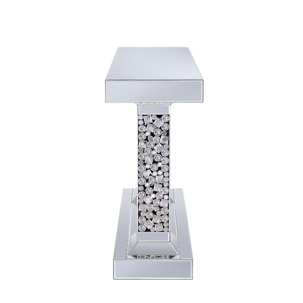 ACME Kachina Console Table, Mirrored & Faux Diamonds 90446 FredCo