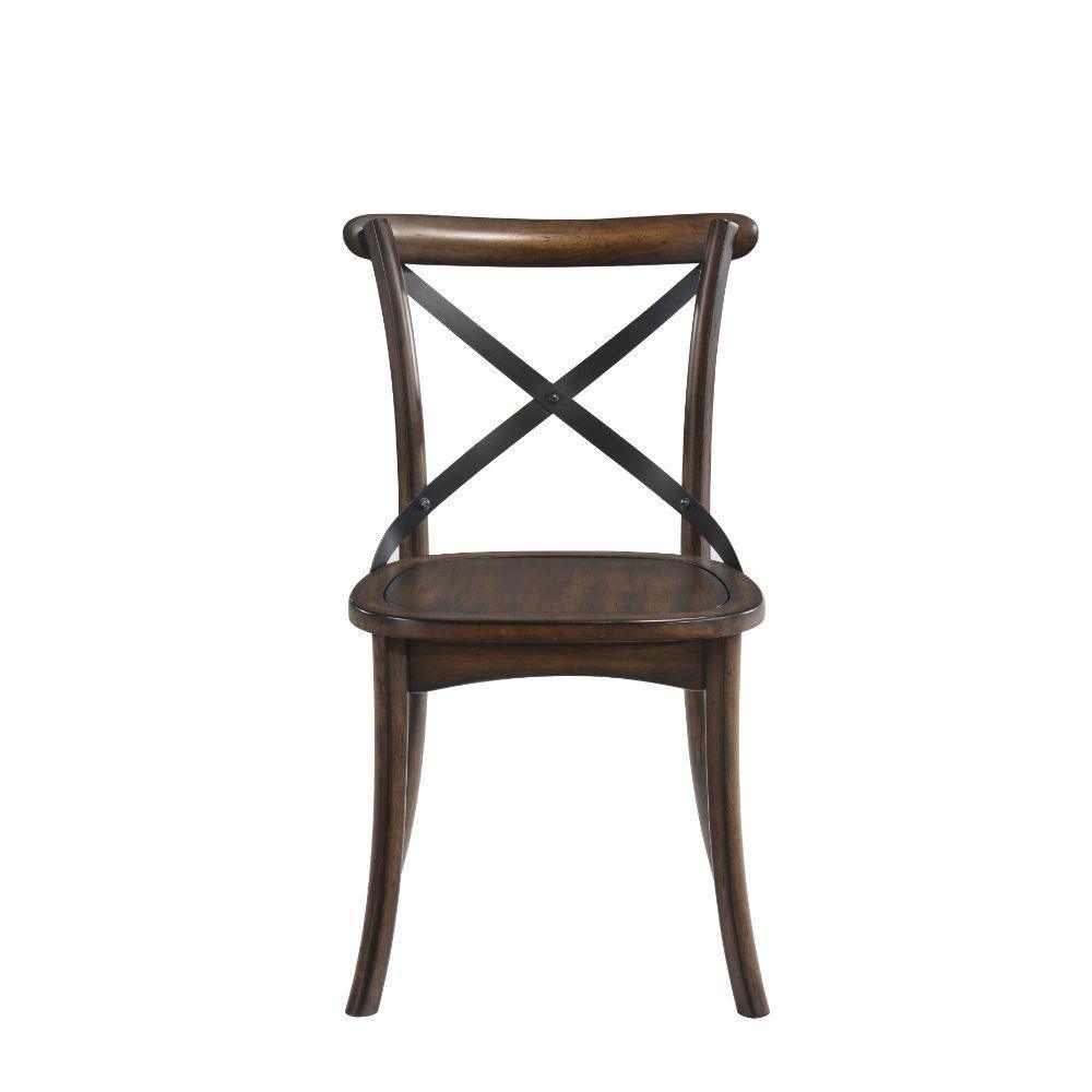 ACME Kaelyn Side Chair (Set-2), Dark Oak & Black FredCo
