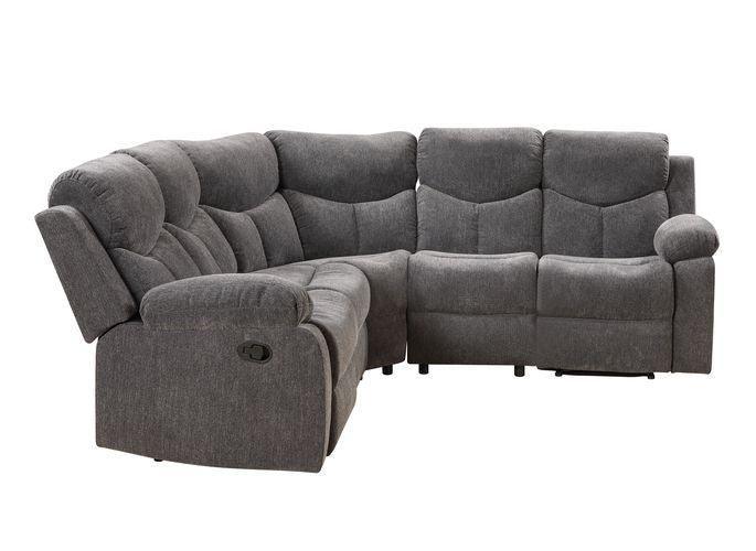 ACME Kalen Sectional Sofa, Gray Chenille FredCo