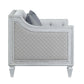 ACME Katia Chair w/Pillow, Light Gray Linen & Weathered White Finish FredCo
