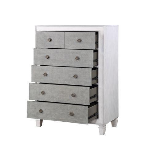 ACME Katia Chest, Rustic Gray & White Finish FredCo