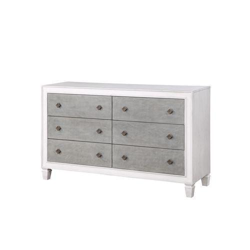 ACME Katia Dresser, Rustic Gray & White Finish FredCo