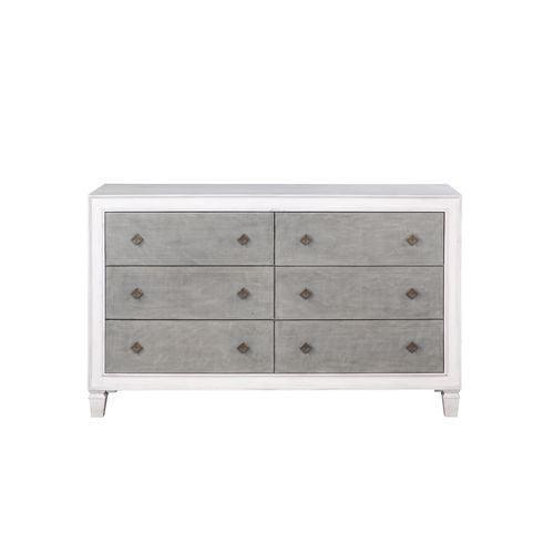 ACME Katia Dresser, Rustic Gray & White Finish FredCo