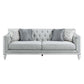 ACME Katia Sofa w/4 Pillows, Light Gray Linen & Weathered White Finish FredCo
