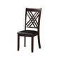 ACME Katrien Side Chair (Set-2), Black PU & Espresso FredCo