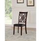 ACME Katrien Side Chair (Set-2), Black PU & Espresso FredCo