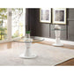 ACME Kavi Coffee Table, Clear Glass & White High Gloss FredCo