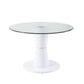ACME Kavi Coffee Table, Clear Glass & White High Gloss FredCo