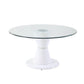 ACME Kavi Dining Table, Clear Glass & White High Gloss FredCo