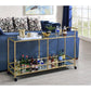 ACME Kenda Serving Cart, Clear Glass, Mirrored & Gold FredCo