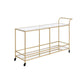 ACME Kenda Serving Cart, Clear Glass, Mirrored & Gold FredCo