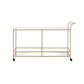 ACME Kenda Serving Cart, Clear Glass, Mirrored & Gold FredCo