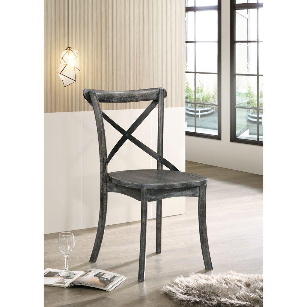 ACME Kendric Side Chair (Set-2), Rustic Gray FredCo