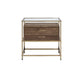 ACME Knave Accent Table, Walnut & Champagne Finish FredCo