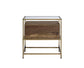 ACME Knave Accent Table, Walnut & Champagne Finish FredCo