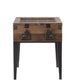 ACME Kolin Accent Table, Rustic Oak & Matte Gray FredCo