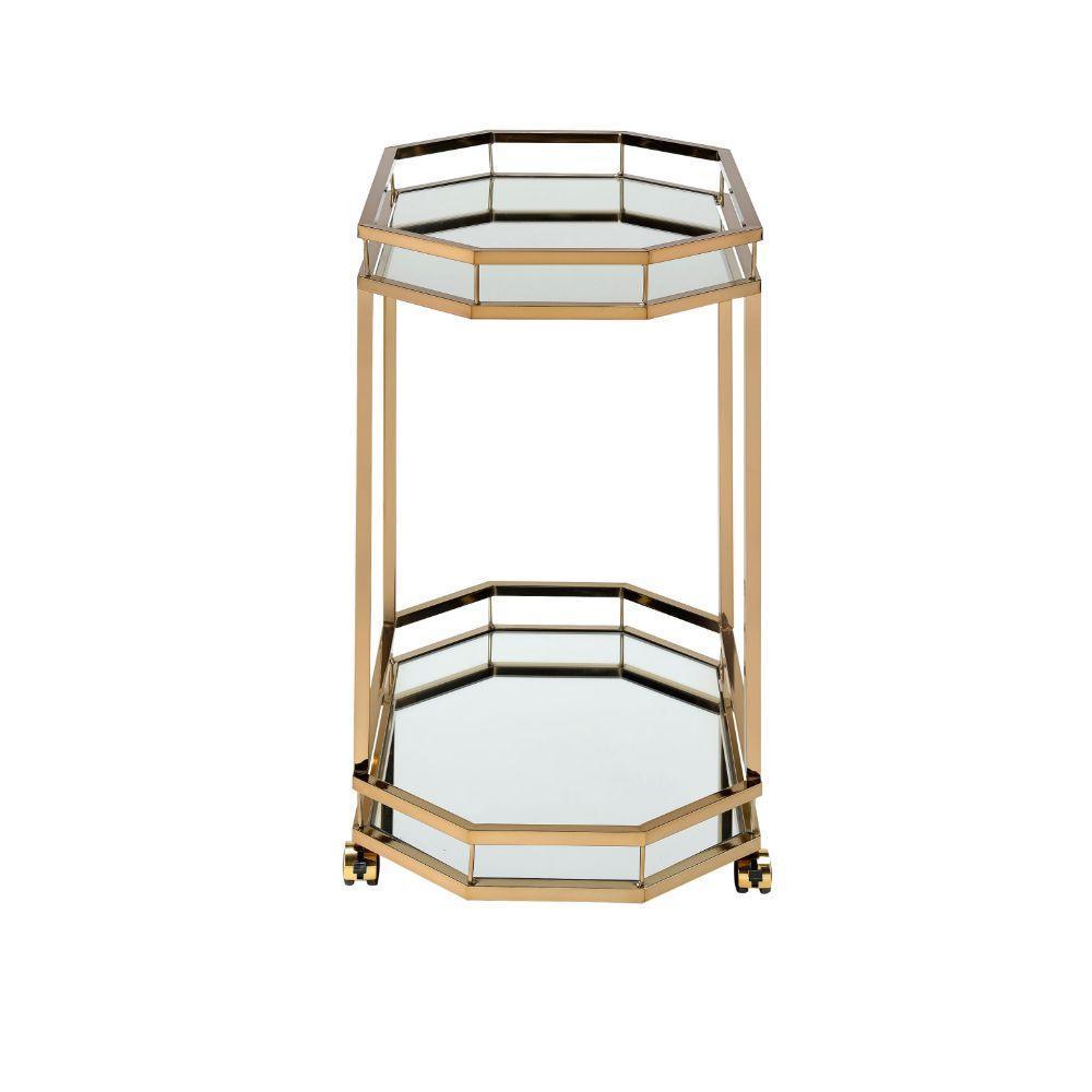 ACME Lacole Serving Cart, Champagne & Mirror FredCo