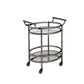 ACME Lakelyn Serving Cart, Black Nickel & Clear Glass FredCo