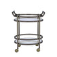 ACME Lakelyn Serving Cart, Brushed Bronze & Clear Glass FredCo