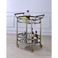 ACME Lakelyn Serving Cart, Brushed Bronze & Clear Glass FredCo