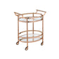 ACME Lakelyn Serving Cart, Rose Gold & Clear Glass FredCo