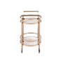 ACME Lakelyn Serving Cart, Rose Gold & Clear Glass FredCo