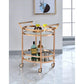 ACME Lakelyn Serving Cart, Rose Gold & Clear Glass FredCo