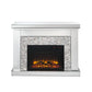 ACME Laksha Fireplace, Mirrored & Stone FredCo