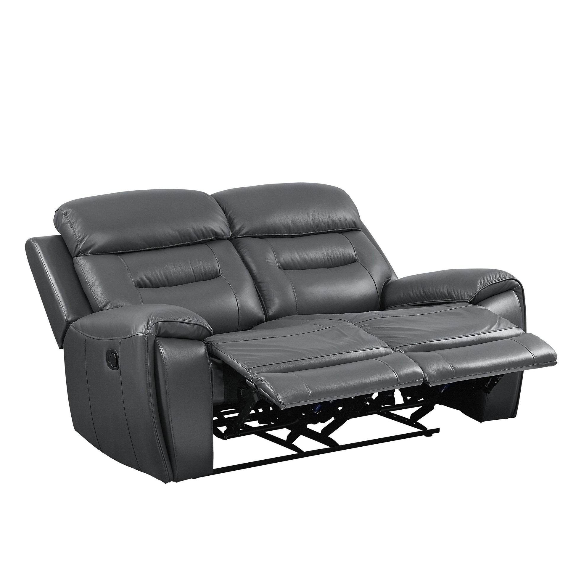 ACME Lamruil Motion Loveseat, Gray Top Grain Leather FredCo