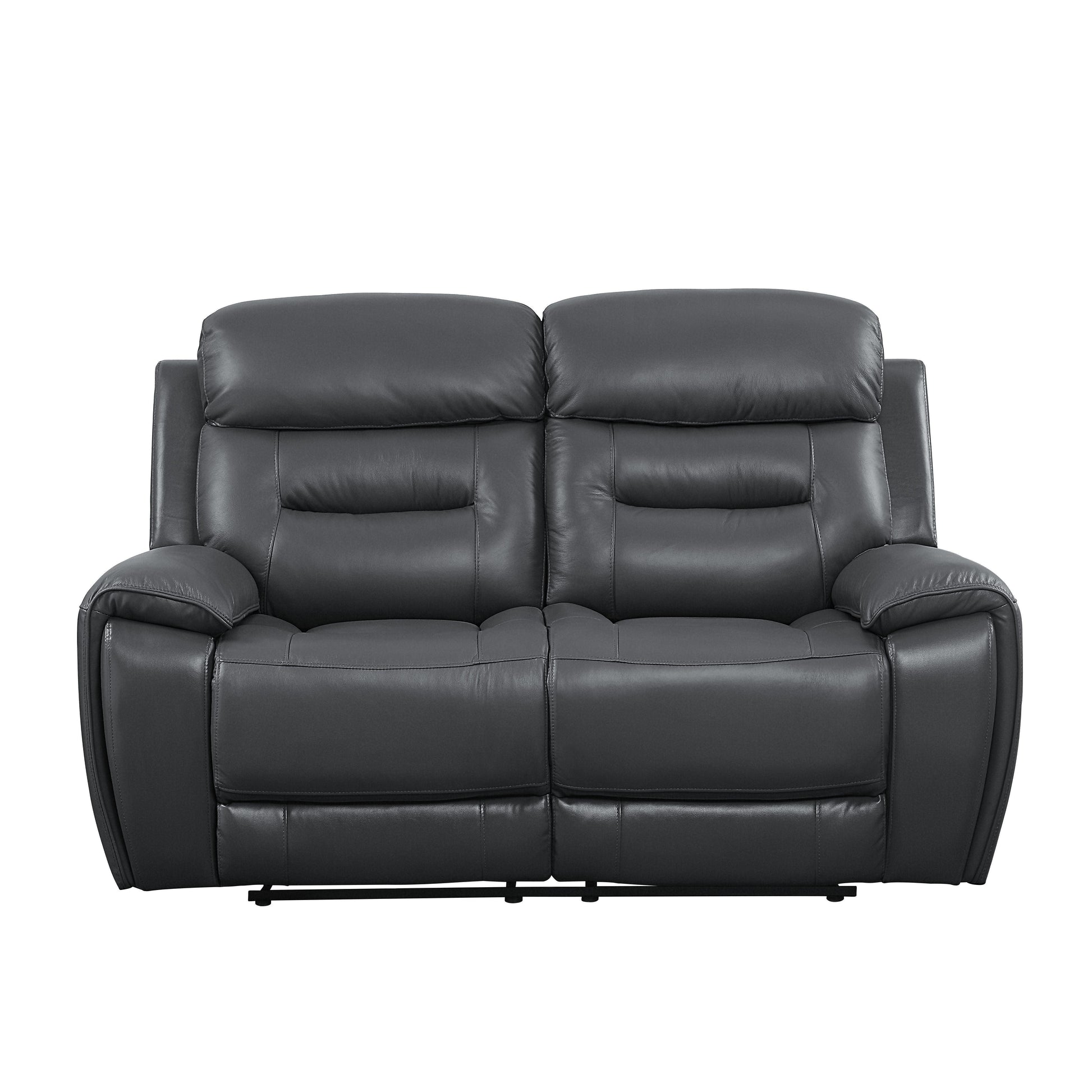 ACME Lamruil Motion Loveseat, Gray Top Grain Leather FredCo
