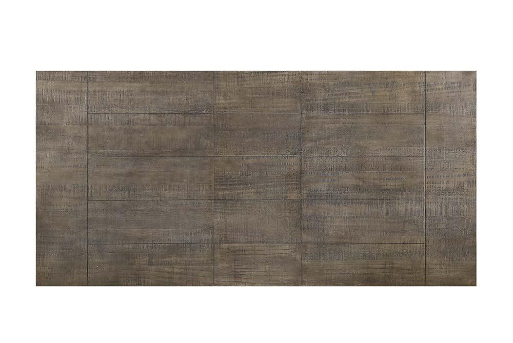 ACME Landon Dining Table (Includes 1 x 18"Leaf), Salvage Gray Finish FredCo