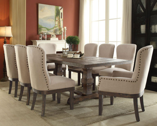 ACME Landon Dining Table, Salvage Brown 60737 FredCo