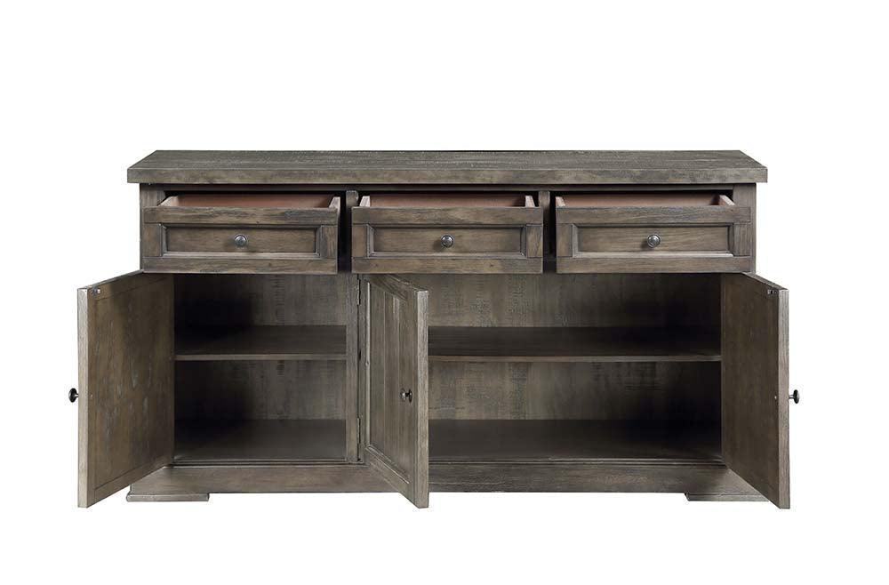 ACME Landon Server, Salvage Gray Finish FredCo