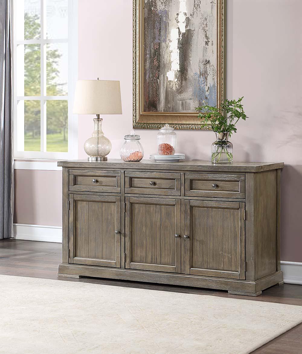 ACME Landon Server, Salvage Gray Finish FredCo
