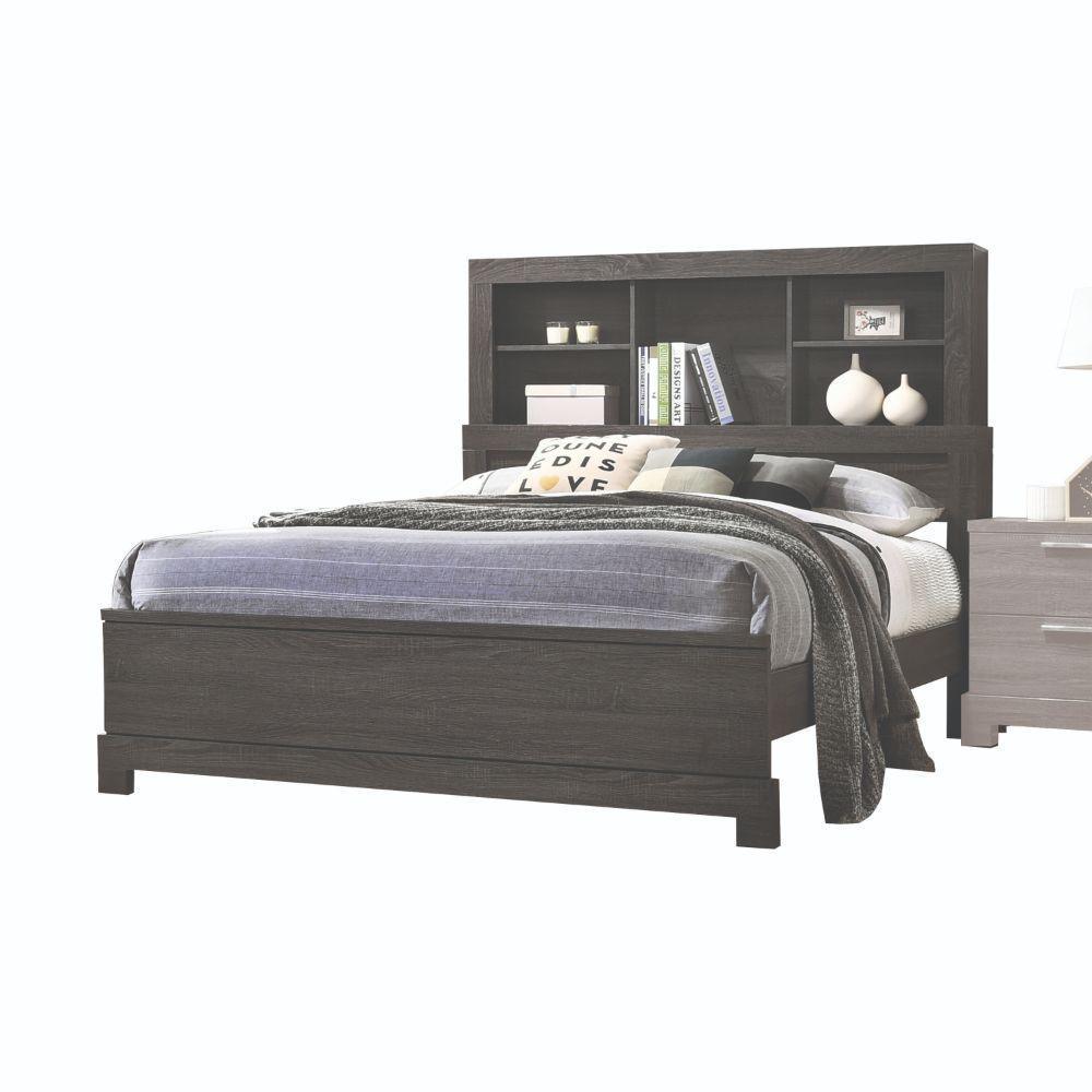 ACME Lantha Eastern King Bed w/Storage, Gray Oak 22027EK FredCo