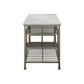 ACME Lanzo Kitchen Island (Counter), Marble & Antique Pewter FredCo
