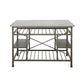ACME Lanzo Kitchen Island (Counter), Marble & Antique Pewter FredCo