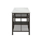 ACME Lanzo Kitchen Island (Counter), Marble & Gunmetal FredCo
