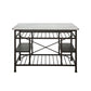 ACME Lanzo Kitchen Island (Counter), Marble & Gunmetal FredCo