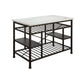 ACME Lanzo Kitchen Island (Counter), Marble & Gunmetal FredCo