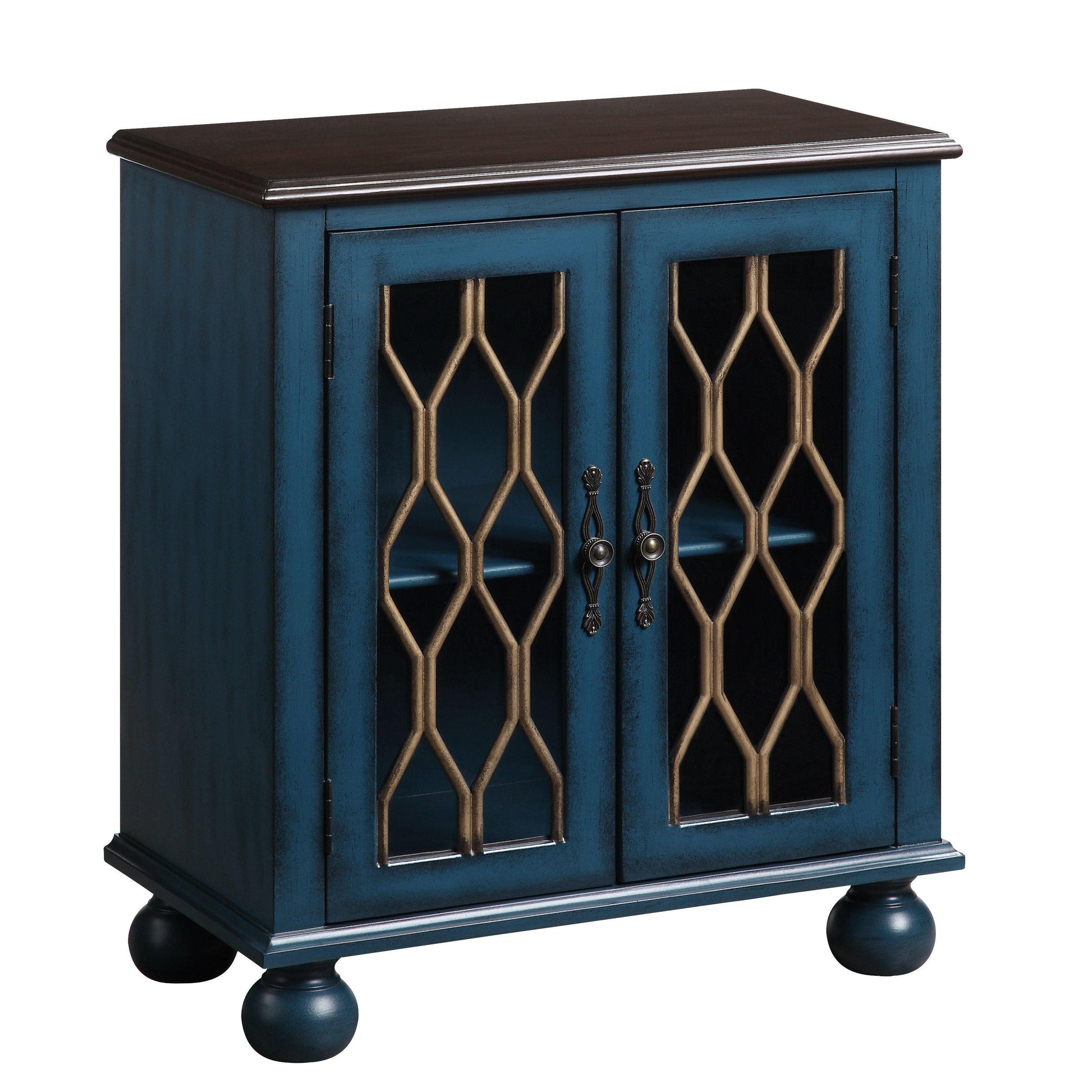 ACME Lassie Console Table, Antique Blue Finish FredCo