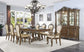 ACME Latisha Dining Table w/Double Pedestal, Antique Oak Finish FredCo