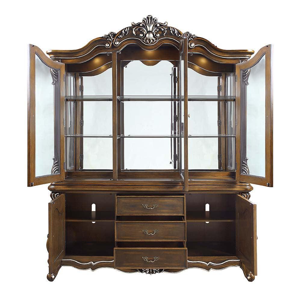 ACME Latisha Hutch & Buffet, Antique Oak Finish FredCo