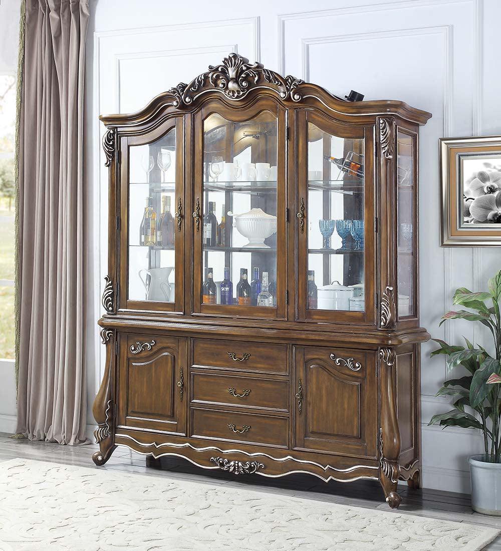 ACME Latisha Hutch & Buffet, Antique Oak Finish FredCo
