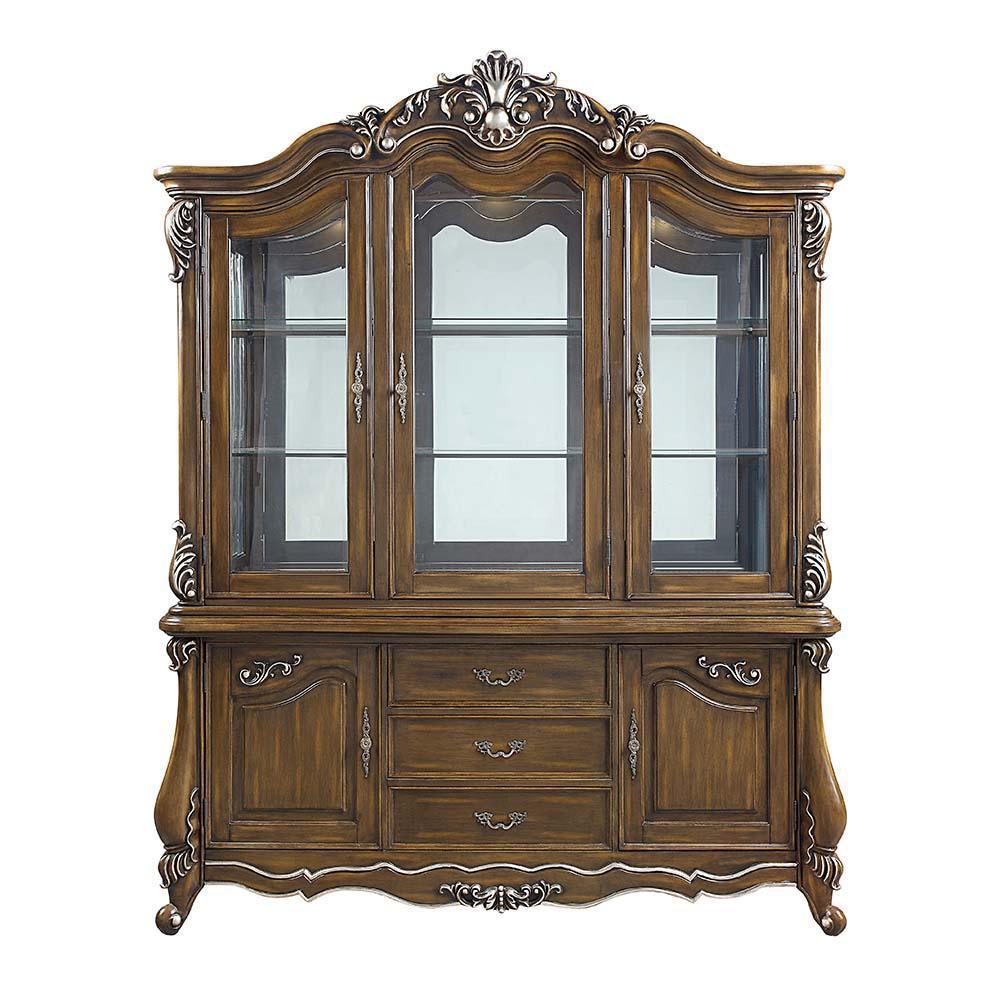 ACME Latisha Hutch & Buffet, Antique Oak Finish FredCo