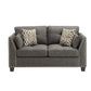 ACME Laurissa Loveseat w/4 Pillows, Light Charcoal Linen FredCo