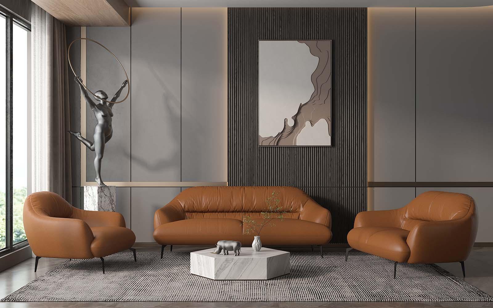 ACME Leonia Sofa, Cognac Leather FredCo